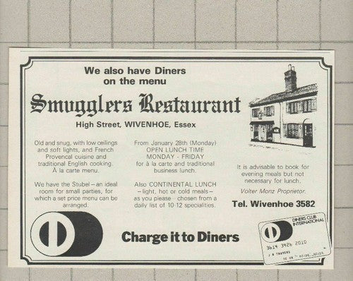 C3003) Smugglers Restaurant High St Wivenhoe Volter Monz - 1985 Clip
