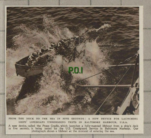 (C434) Pease Cradle Lifeboat US Coastguard Service Baltimore Harbour - 1949
