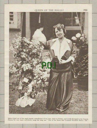 Marie Lloyd Comedienne - c.1935 Cutting