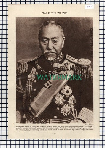 (8202) Admiral Togo - 1936 Cutting