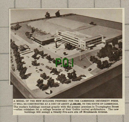 Model Of Cambridge University Press Building Brooklands Ave -1961 News Clipping