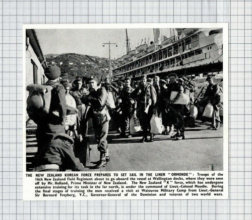 16th New Zealand Field Regiment Ship Ormonde Wellington Docks - 1951 Cutting