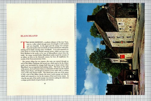 Blanchland County Durham - 1960s TWO PART Cutting / Print