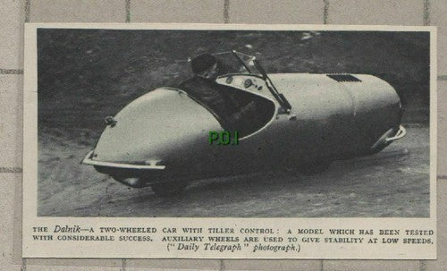 C1491) The Dalnik Two Wheeled Car - 1948 Clip SMALL!