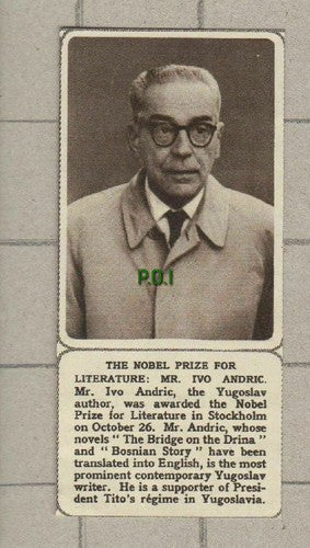 Mr Ivo Andric Yugoslav Author Nobel Prize Literature - 1961 SMALL News Clipping