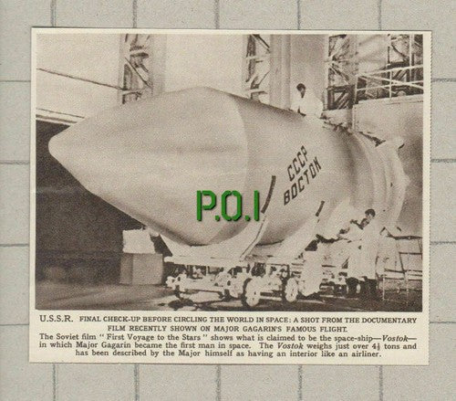 First Voyage To The Stars Film Vostock Gagarin - 1961 News Clipping