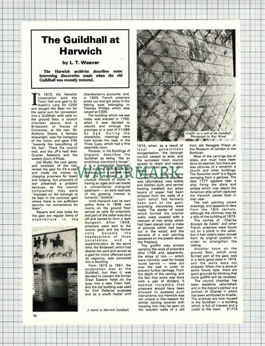 (7165) The Guildhall Harwich Essex - 1982 Article