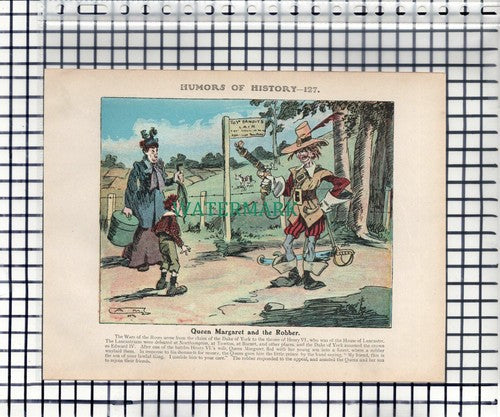 William Caxton / Queen Margaret War Of The Roses - c.1910 Book Print