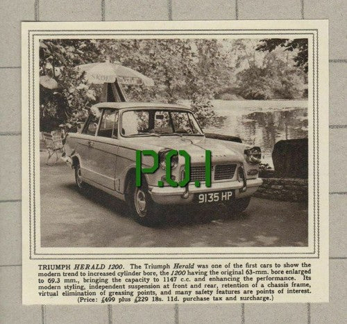 (5244) Vauxhall Victor / Triumph Herald - 1961 Double-Sided Paper Cutting