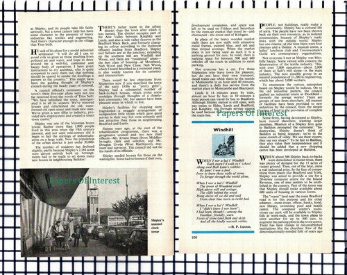 (7006) Shipley Yorkshire W R Mitchell Ernest Pears - 1971 Small Article
