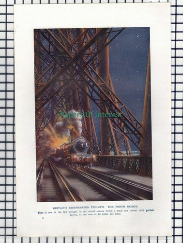 (6991) The Forth Bridge Railway Train - c.1950s Book Print