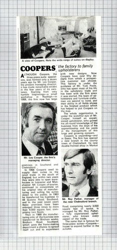 Coopers Suites Les Cooper Roy Parker Chelmsford Southend Essex - 1971 Cutting