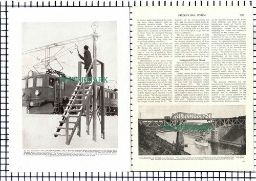 (7330) Sweden Rail System Swedish Railways - 6-Side 1930s Article