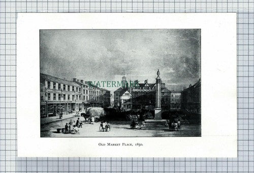 C6318) PRESTON Old Market Place - 1902 Book Print