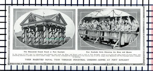 C6094) Port Sunlight Soap Works Royal Visit - 1914 Cutting