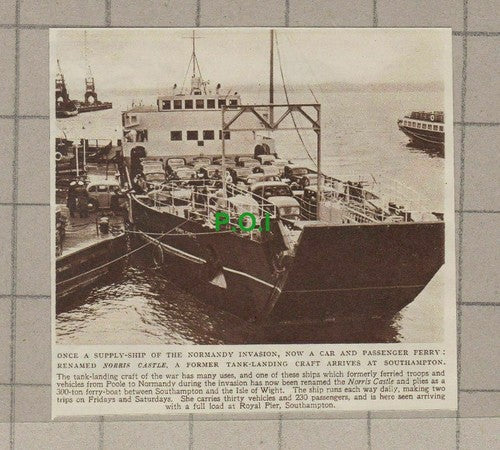 C2191) Former Tank Landing Craft Now Ferry NORRIS CASTLE Southampton -1948 Clip