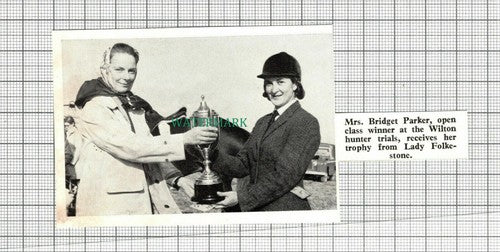 C2350) Mrs Bridget Parker Wilton Hunter Trials Lady Folkestone -1968 Clip SMALL