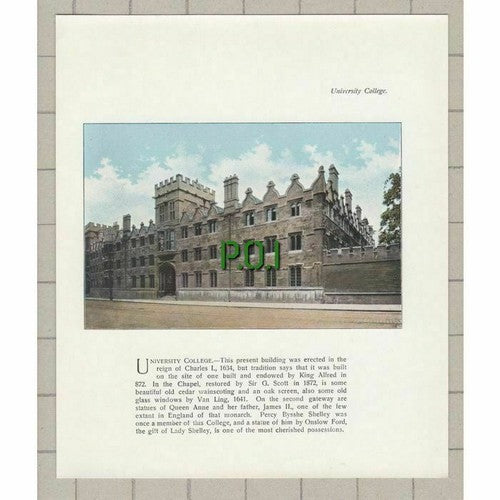 University College Oxford - c.1900 Print