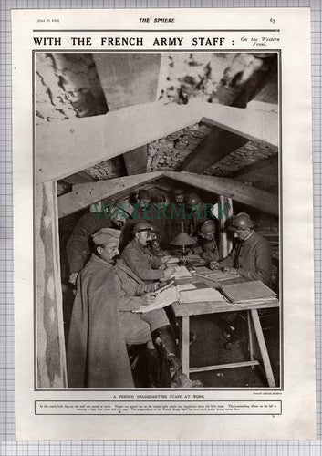 French Army Staff Headquarters France World War One Dug Out WW1 -1918