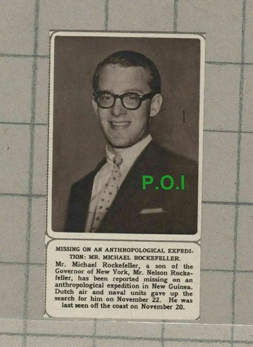 C2478) Mr Michael Rockefeller Missing - 1961 Clip SMALL!