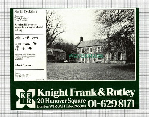 C2986) Coxwold North Yorkshire House Sale Advert - 1981 Clip
