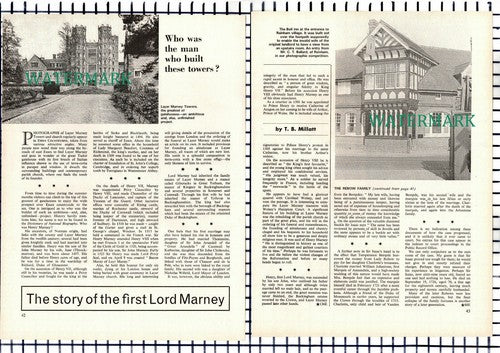 (8326) Layer Marney Towers Lord Marney - 1971 Article