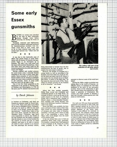 Essex Gunsmiths Derek Johnson Philip Hast - 1968 Article