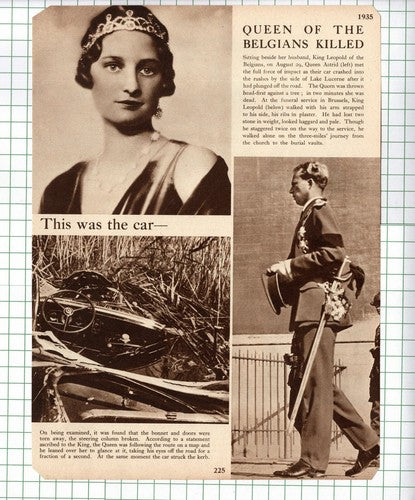 Queen Astrid Belgians Belgium Killed Crash King Leopold - 1938 Clipping/ Print