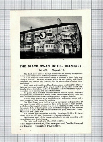 Black Lion Richmond Leaonard James Joan Foster / Black Swan Helmsley - Advert