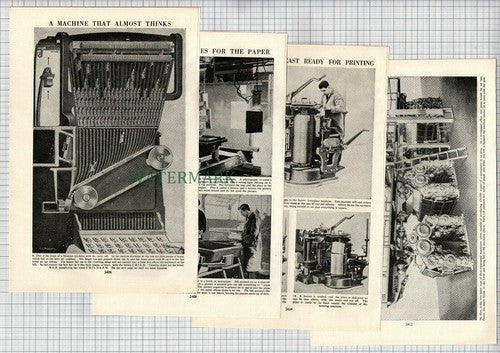 (8543) Picture Story Of A Newspaper Hoe Press - c.1950s Article
