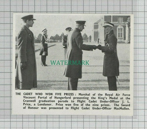 C2436) Flight Cadet Under Officer J L Price Wins Five Prizes RAF - 1950 Clip