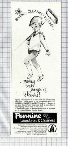 Pennine Launderers & Cleaners Chorley Lancashire Advert -1964 Clipping / Print