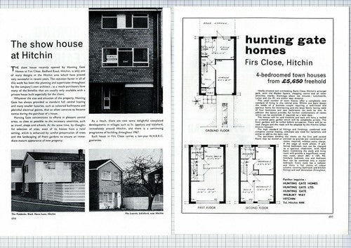 (5725) Hunting Gate Homes Firs Close Bedford Road Hitchin Hertfordshire - 1967