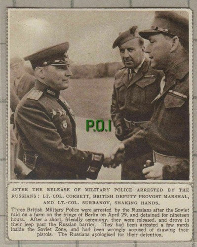 (C459) Lt Col Corbett & Lt Col Surbanov Military Police Berlin - 1949 Clip