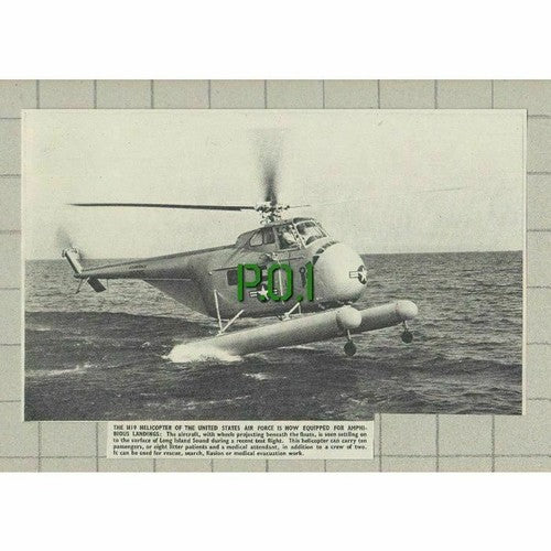 The H19 Helicopter USA Air Force USAF - 1950 News Clipping