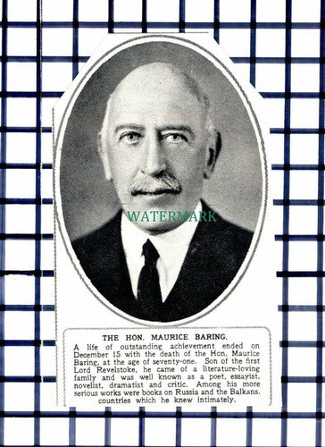 C6495) The Hon Maurice Baring Poet Novelist Obituary - 1945 Cutting