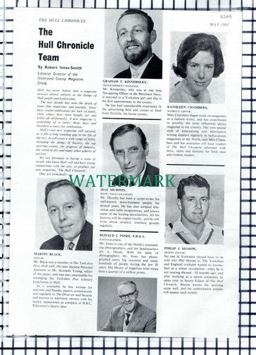 (6346) The Hull Chronicle Team Kinnersley Innes Kathleen Chambers - 1965 Cutting