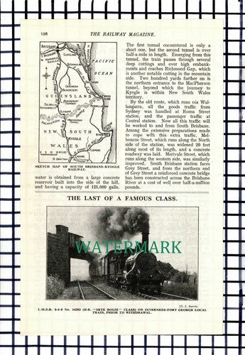 South Brisbane To Kyogle Railway Australia MacPherson Tunnel - 1932 Article