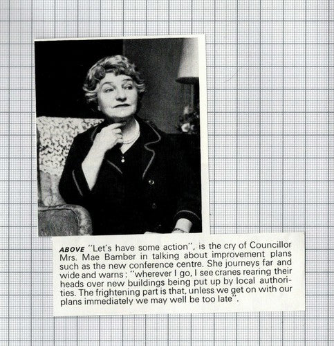 Councillor Mrs Mae Bamber - 1964 Cutting