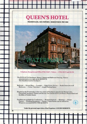 C7148) Queen's Hotel Southport Louise Roberts / Cumberland Galley -1979 Advert