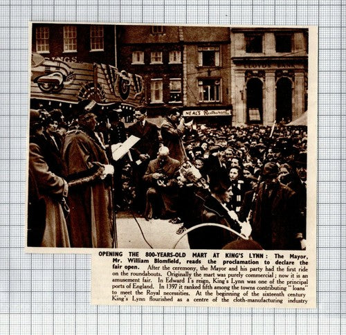 Mr William Blomfield Mayor King's Lynn Norfolk - 1950 Clipping