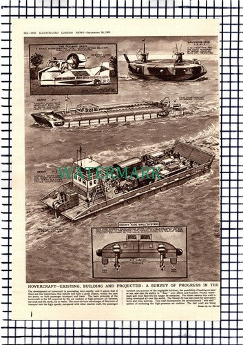 Hovercraft Development Denny Vickers - 1961 Picture Article / Print
