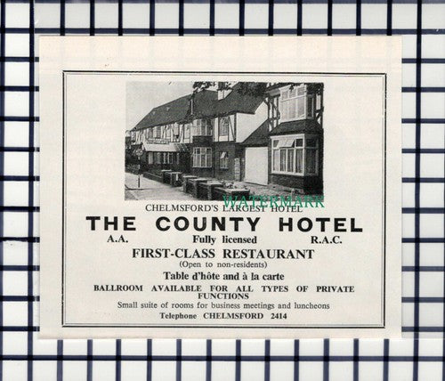 C6664) The County Hotel Chelmsford Essex Advert - 1965 Cutting