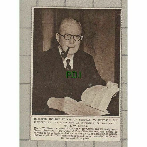 (C276) Mr J W Bowen Labour MP Crewe LCC - 1949 Cutting