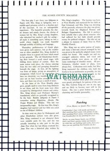 (8179) West Hoathly Greek Plays Mrs Godwin King Gilbert Murray - 1950 Article
