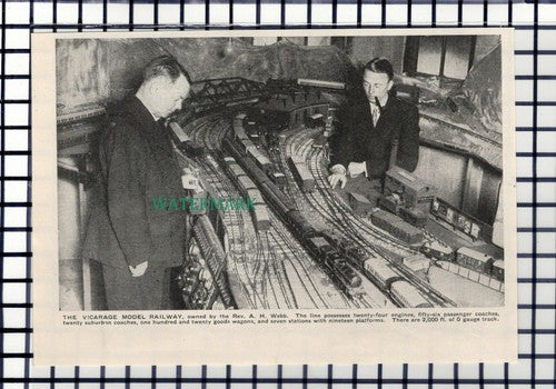 C6779) Rev A H Webb Vicarage Model Railway Owner - 1930s Cutting