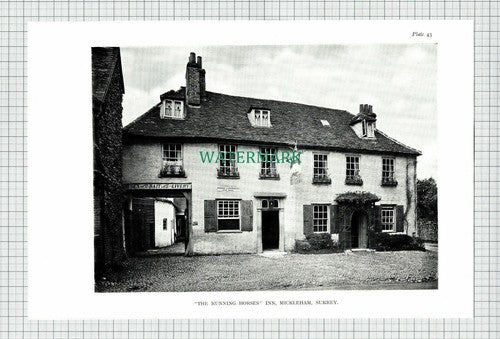 (6585) Broad St Stamford / Running Horses Mickleham Surrey Dbl/Sided Book Print