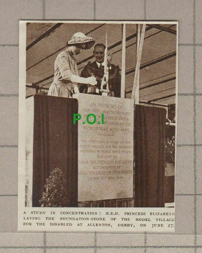 C1934) Model Village For Disabled Allenton Derby Foundation Stone - 1949 Clip