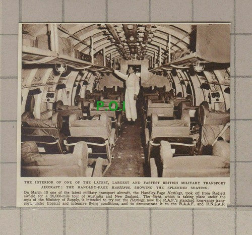 C1714) Handley Page Hastings Interior Military Aircraft Radlett - 1948 Clip