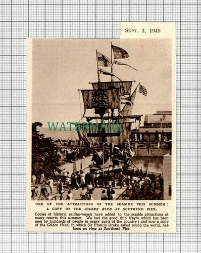 C2479) Southend Pier Copy of The Golden Hind - 1949 Clip SMALL!